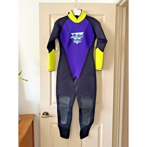 NEW Wet Suit Action Plus Full Body Neoprene Purple Yellow Made in USA Large